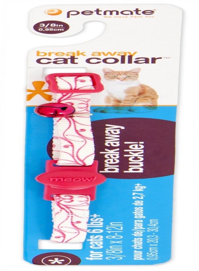 Petmate Cat Pet Collar with Break Away Buckle; Adjustable from 8-12 Inches Long; 3/8 Inch Wide