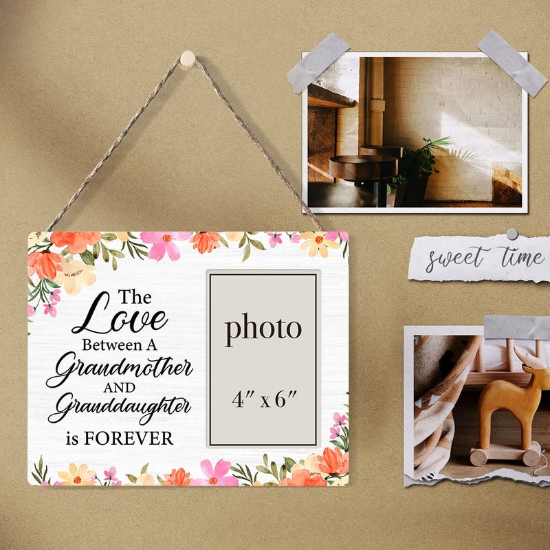 Zauly Grandma Wooden Picture Frame Gift From Granddaughter  Floral Grandmother & Granddaughter Wood Photo Frame Gifts  Tabletop & Wall Mounting  4x6 Inch Photo - Image 4