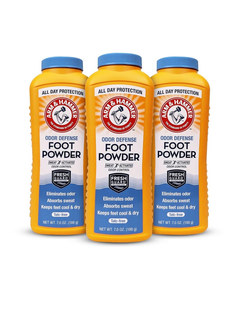Arm & Hammer Arm & Hammer Foot Powder for Shoes & Feet, Talc-Free Odor & Moisture Control for Men & Women, 7 oz (3 Pack)  - Image 1