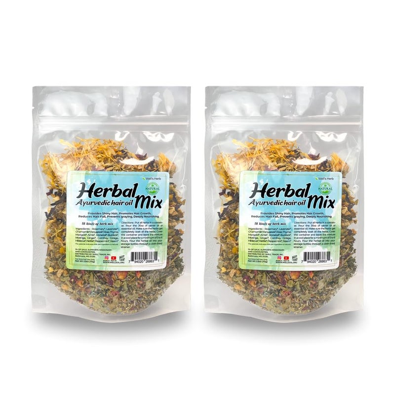 Well's Oil Herbal Mix | 18 Botanical Herbs | DIY Herbal Infusion Ingredient | Cosmetic Use Only | 2 Ã— 2.5 oz (70 g) - Image 1