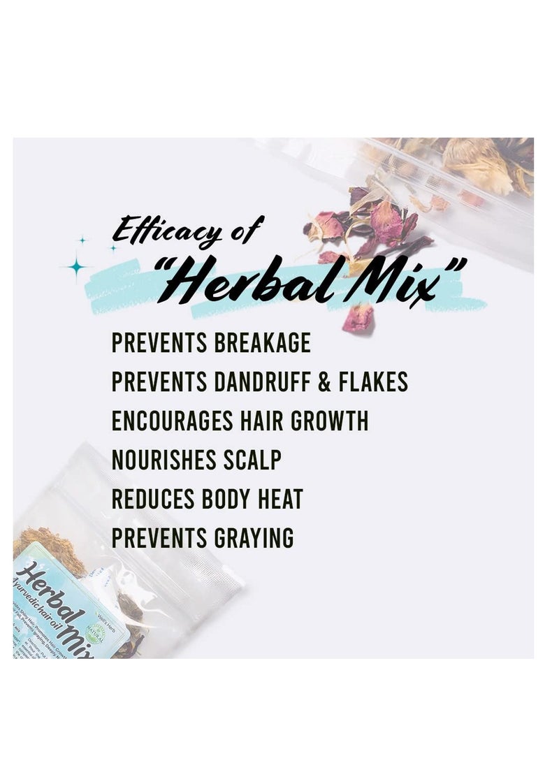 Well’s Oil Herbal Mix - 18 Essential Herbs for Hair Oil Infusion | Strengthens, Nourishes & Supports Fuller-Looking Hair | 100% Natural | Pack of 2 * 2.5 Oz