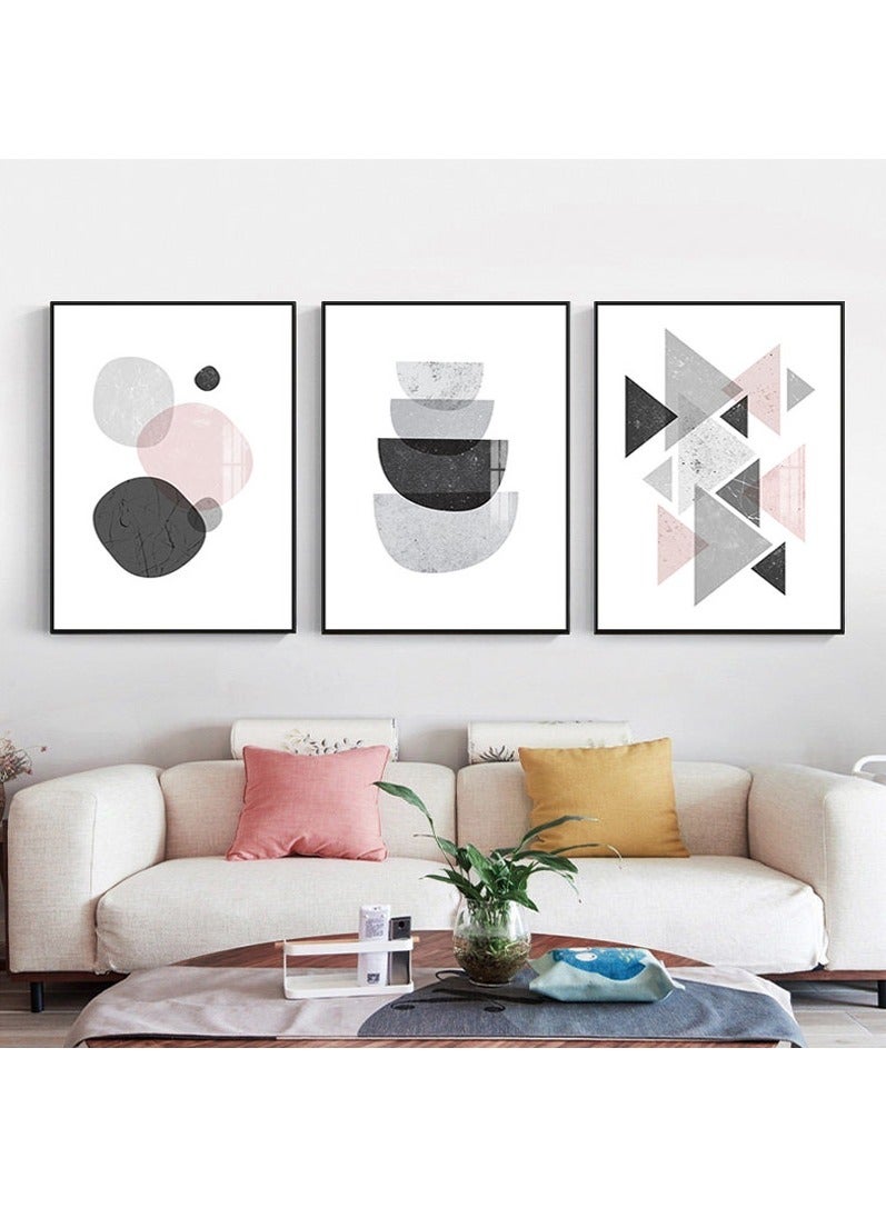 3PCS Wall Art Bright Style Minimalist Decor Modern Abstract Canvas Prints Poster Picture Framed Paintings Decorations