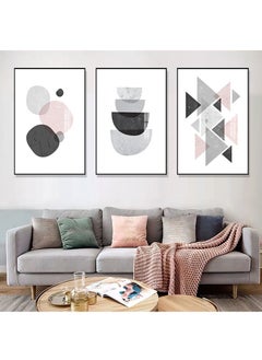 FASHION HOME 3PCS Wall Art Bright Style Minimalist Decor Modern Abstract Canvas Prints Poster Picture Framed Paintings Decorations  - Image 3