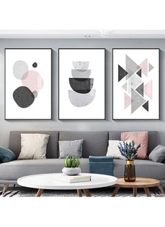FASHION HOME 3PCS Wall Art Bright Style Minimalist Decor Modern Abstract Canvas Prints Poster Picture Framed Paintings Decorations  - Image 4