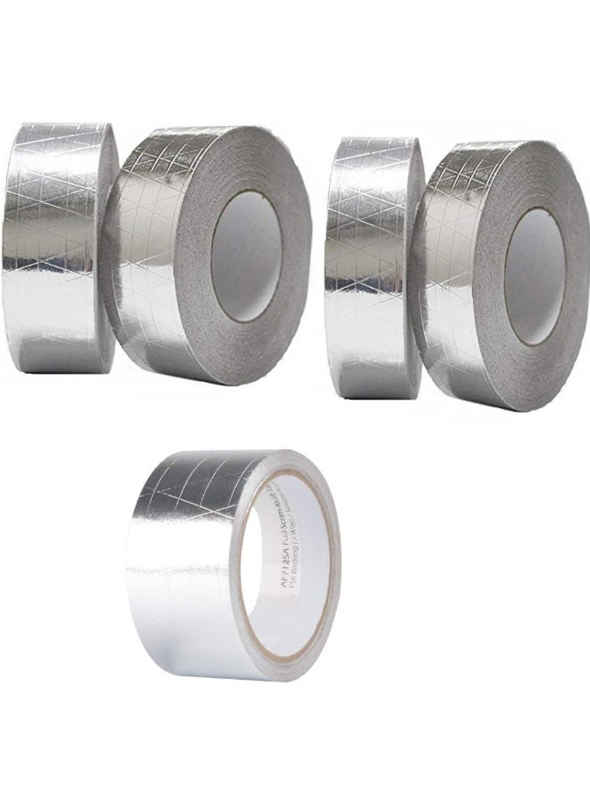 Royal Apex Multi-Purpose Strong Aluminium Foil Adhesive Insulation Tape For Roof Leak Surface Crack Window Sill Gap Pipe Rupture Boat Sealing Etc‚ 3 Inch Pack Of 5 Fsk Aluminium Tap  - Image 1