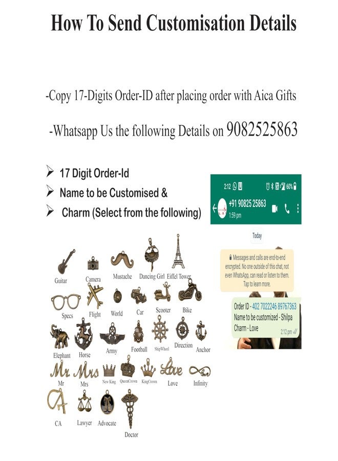 Aica Personalized Name & Charm Toiletry Pouch for Men & Women � TanBrown | Multi Purpose Cosmetic Makeup Shaving Kit Medical Pouch Bag for Men Women - Image 3