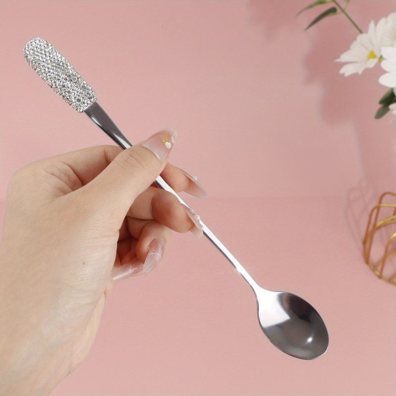 Elegant Long Handle Spoon With 1 Round Scoop for Coffee Ice Cream Serving - Image 1