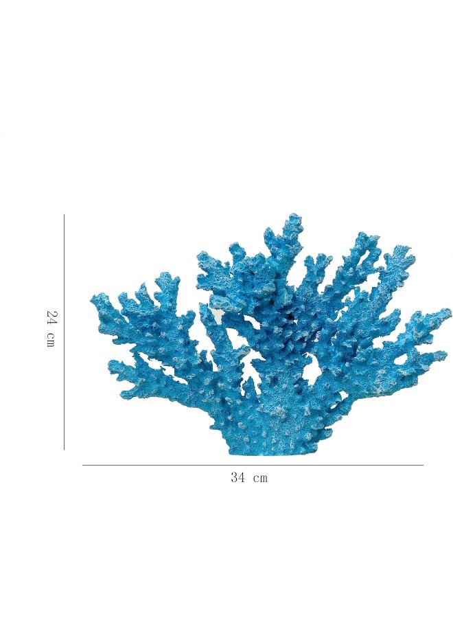 YINZUO YINZUO Decorative Coral Reef Figurines Faux Coral Sculptures in White, Blue, and Teal Coastal Ocean Theme Table Decor for Living Room, Bathroom (Sky Blue) - Image 2