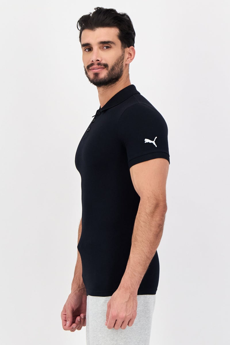 PUMA تي شيرت بولو رياضي للرجال بأكمام قصيرة، خارجي، أسود - Image 2