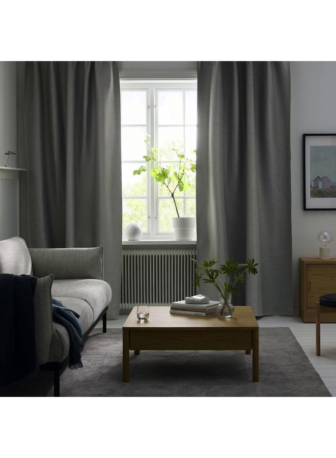 erorex Room darkening curtains, 1 pair, with heading tape/grey, 145x300 cm - Image 2