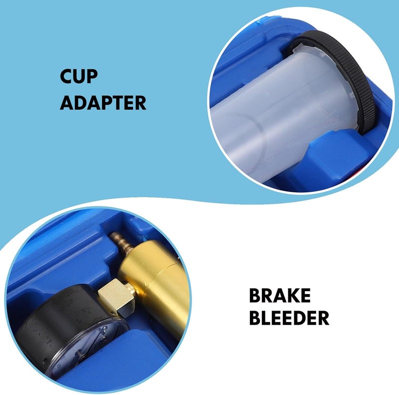 ABOOFAN Manual Vacuum Pump Brake Oil Replacement Tool Kit with Fluid Reservoir and Brake Bleeder Maintenance - Image 3