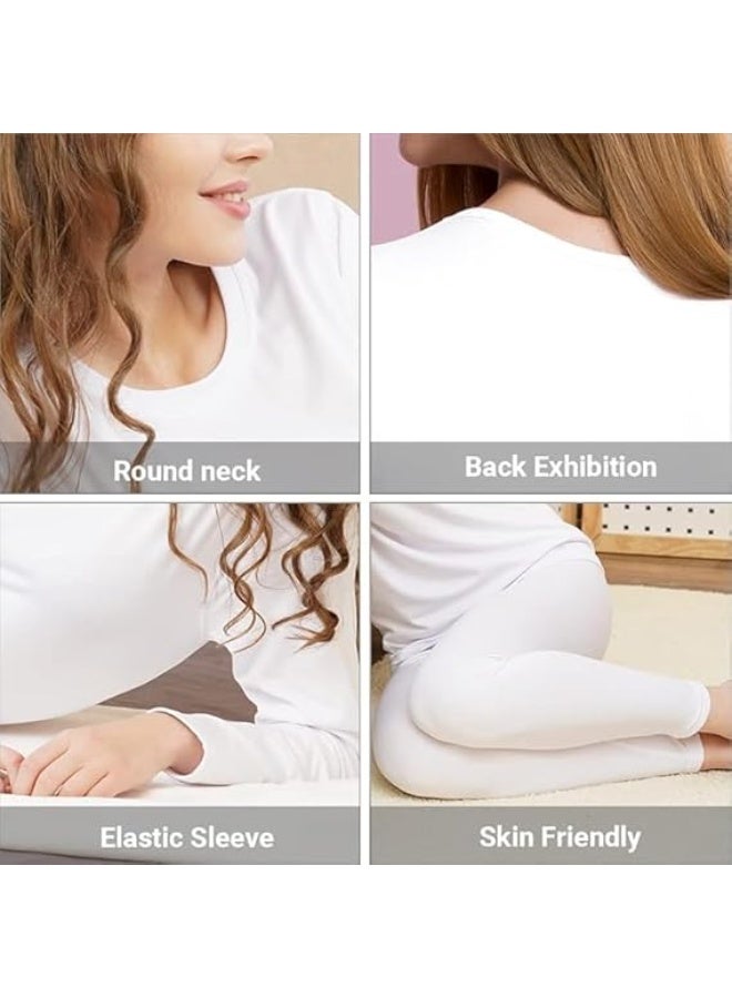 TIKNAL Women’s Thermal Underwear Fleece-Lined Soft Base Layer with Cashmere-Like Feel for Winter White - Image 3