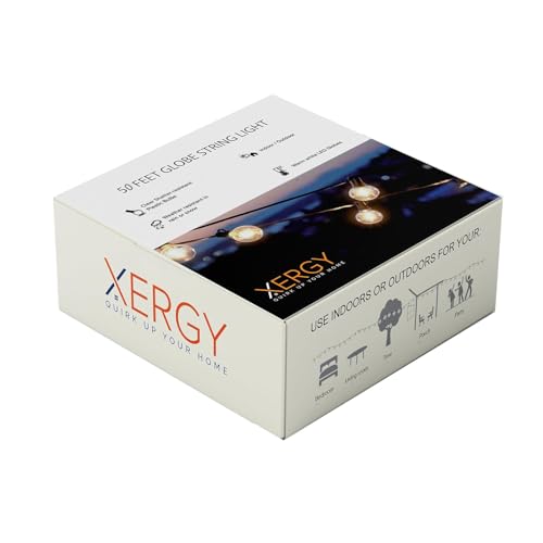 XERGY Outdoor String Lights 50 Feet G40 Globe LED Lights with 52 Edison LED Break Proof Bulbs + 2 Extra, Light for Backyard Terrace Garden Balcony Party Decor Diwali Lights for Home Decoration - Image 4