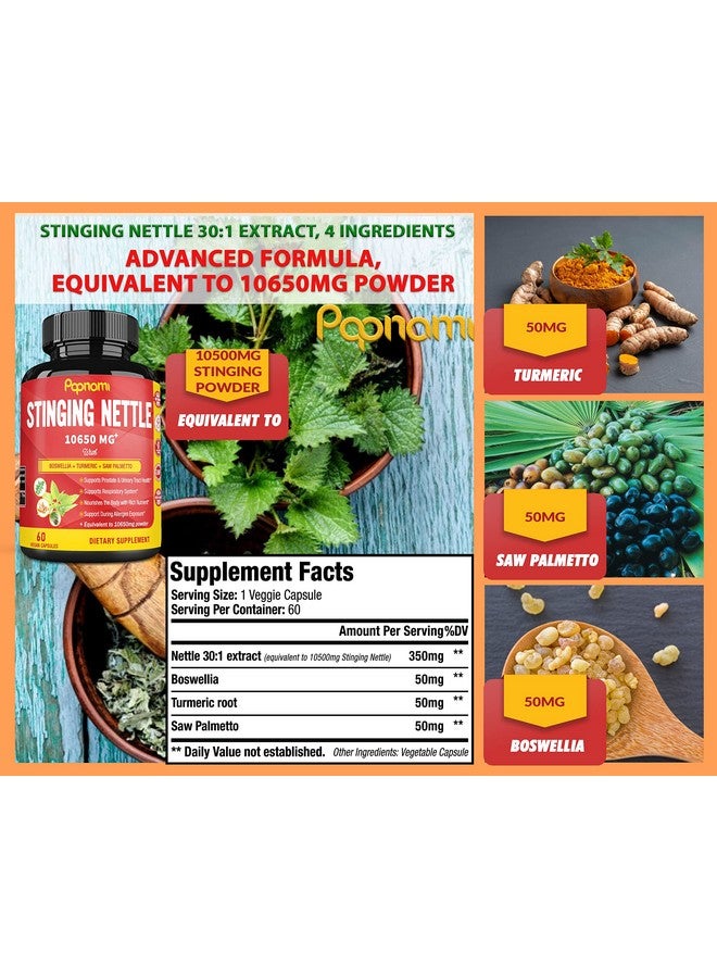 Papnami Stinging Nettle Root Extract Capsules Equivalent To 10650Mg 2 Months Supply - Image 3