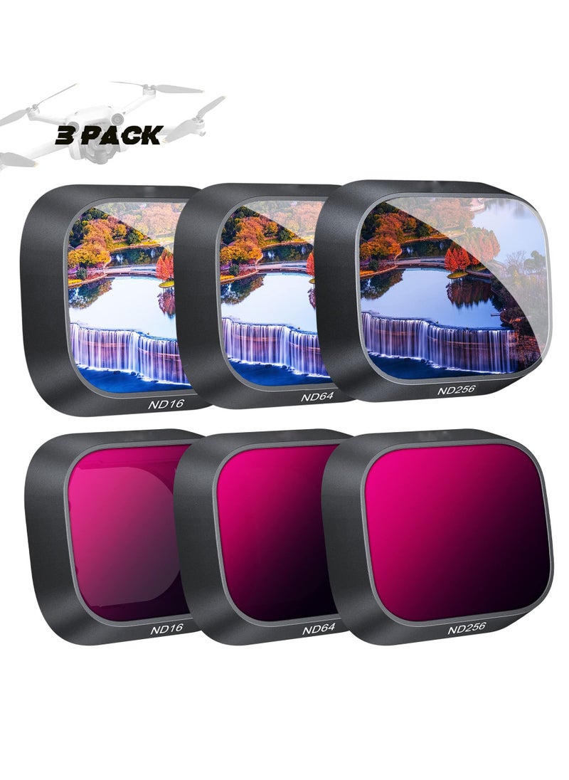 Y&D Drone Accessories ND Filters Compatible with DJI Mini 3 Pro/RC, Multi Coated Pack Standard ND16+ND64+ND256 Beautify Photography Lens Filter  - Image 1
