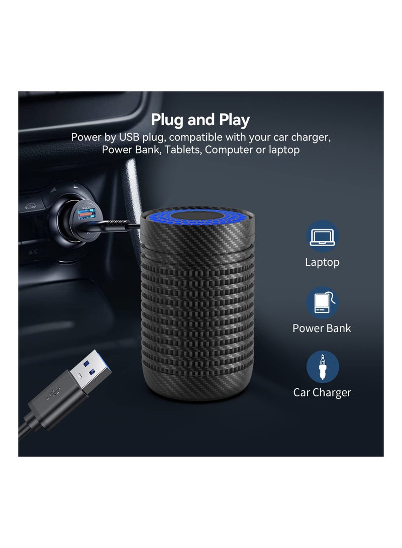 SYOSI Mini Car Air Purifier, with True HEPA Filter, Eliminates Odor, Small Air Purifier for Traveling, Home, Office Use (Black) - Image 5