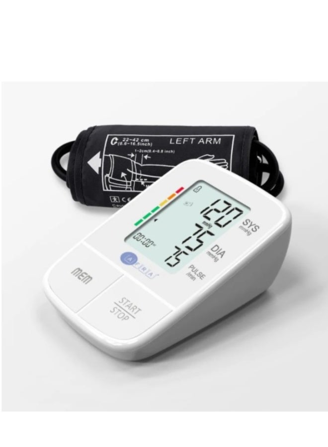 عفرا جهاز قياس ضغط الدم الرقمي صغير الحجم ذو الذراع الأبيض (Af-205Bpma) - دقيق، صغير الحجم، وسهل الاستخدام - مثالي للمراقبة المنزلية