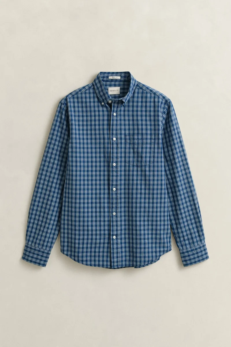 GANT  Regular Indigo Check Shirt for Men | Best Price UAE