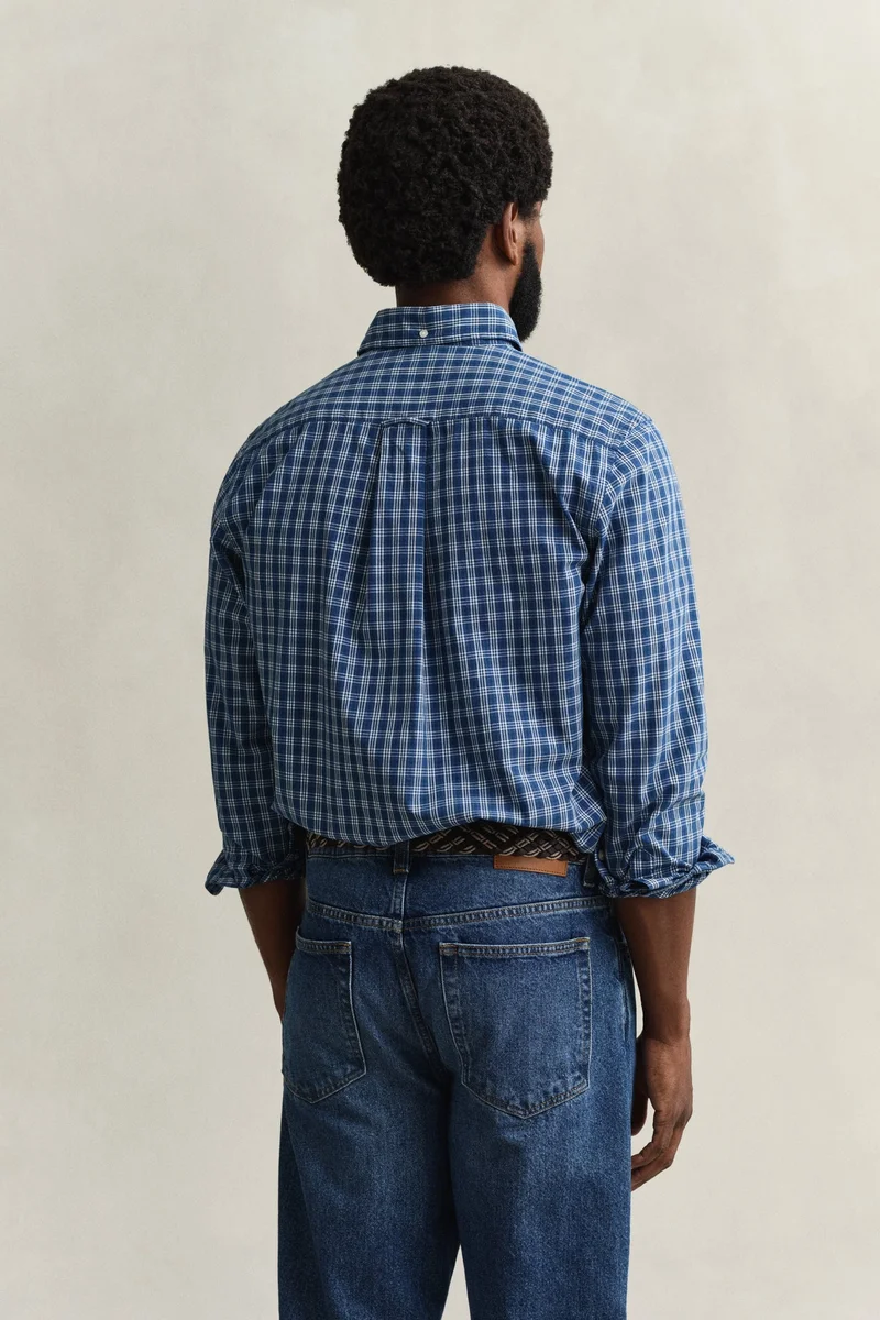 GANT  Regular Indigo Check Shirt for Men | Best Price UAE