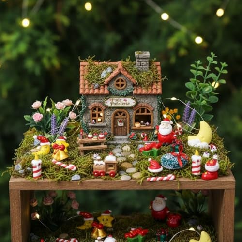 Moira 16 pcs Christmas Theme Miniature Decoration Items for Shops, Cake Toppers Plants, Terrariums, Doll Houses, Fairy Gardens - Image 5