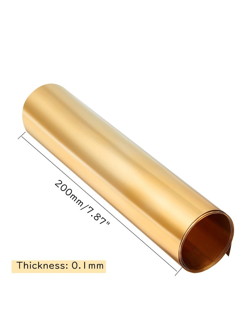 Gold Brass Sheet Roll, Metal Foil Plate 0.1mm Brass Metal Thin Sheet for DIY Cutting Crafts Making 500x200x0.1mm  - Image 3