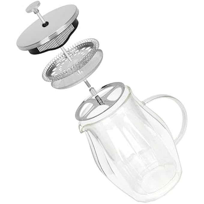 Fissman French Press Coffee Maker Borosilicate Glass For Tea Lover Stainless Steel Filter Durable  Heat Resistant Release Perfect Aroma To Enjoy The Day 600Ml  Style 3 - Image 3