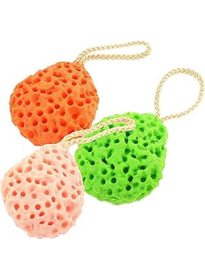 Exfoliating Bath Sponges 3 Pack Reusable Soft Compressed For Face Body Cleansing Makeup Removal - Image 1