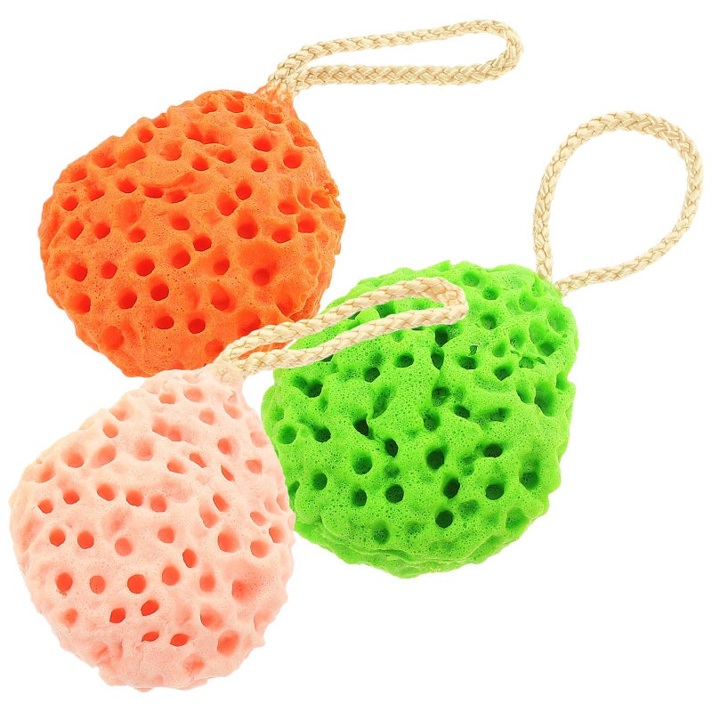 Exfoliating Bath Sponges 3 Pack Reusable Soft Compressed For Face Body Cleansing Makeup Removal - Image 2