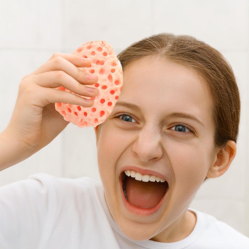 Exfoliating Bath Sponges 3 Pack Reusable Soft Compressed For Face Body Cleansing Makeup Removal - Image 4