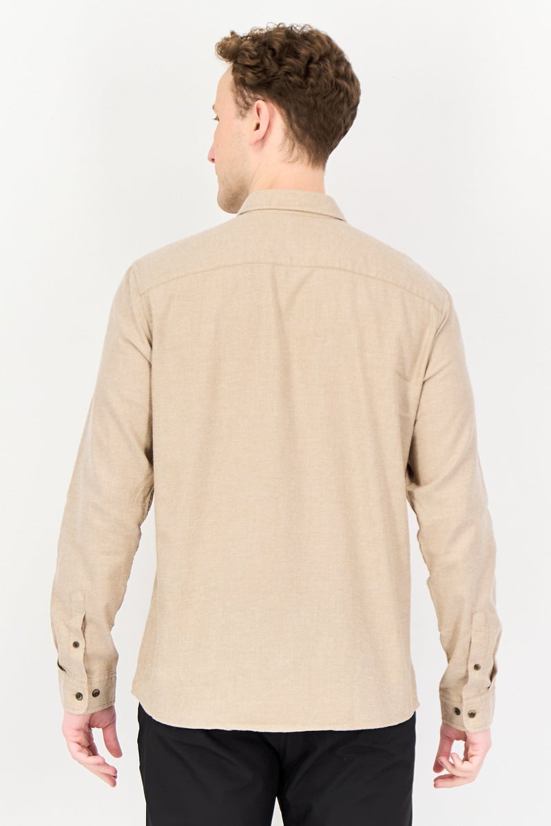 JACK & JONES Men Essentials Regular Fit Plain Long Sleeves Casual Shirt, Oatmeal - Image 2