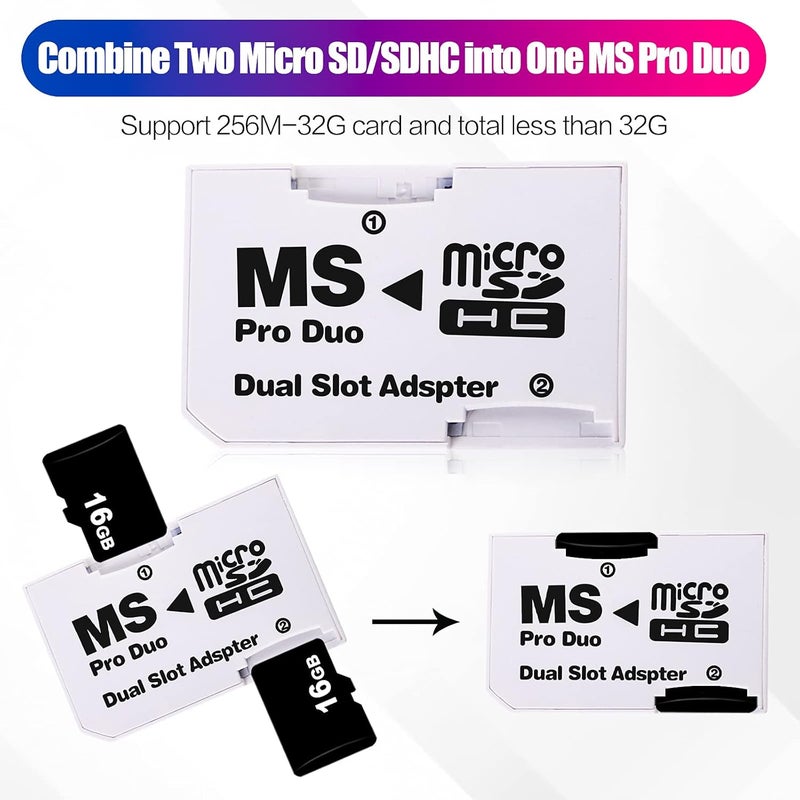 LUTIONS محول ذاكرة مزدوج لبطاقة MicroSD Micro SDHC من Cuziss لمشغل PSP سوني - Image 2
