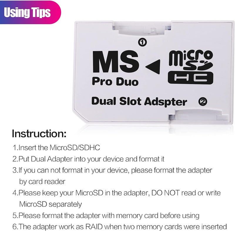 LUTIONS محول ذاكرة مزدوج لبطاقة MicroSD Micro SDHC من Cuziss لمشغل PSP سوني - Image 5