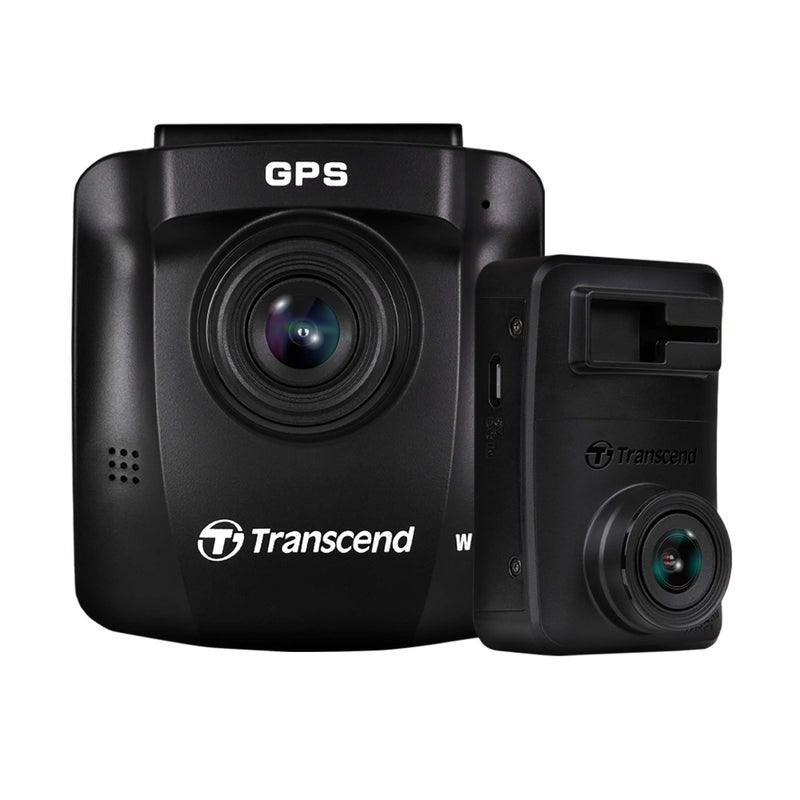 Transcend 64GB Dual Camera Dash Cam Front and Rear Inside 140 WideAngle 24 Display Builtin WiFi GPSGSensor Night Vision Loop Recording Parking Mode ADAS for Cars Taxi TSDP620A64G - Image 2