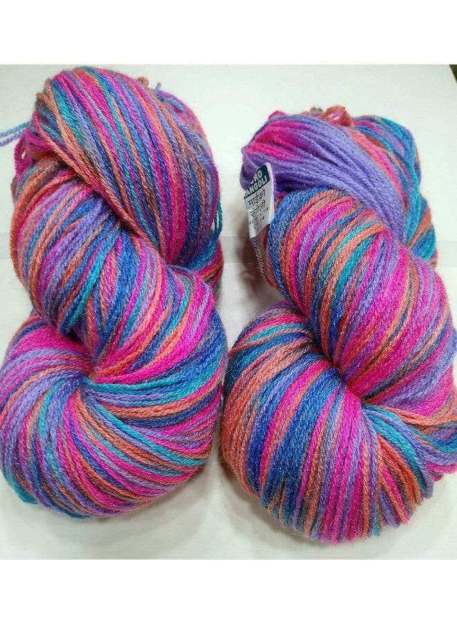 OSWAL Oswal Knitting Yarn Wool Multi Blue Pink Light Orange Woolen Crochet Yarn Thread. Wool Yarn for Knitting. Woolen Thread. (300gm) - Image 1