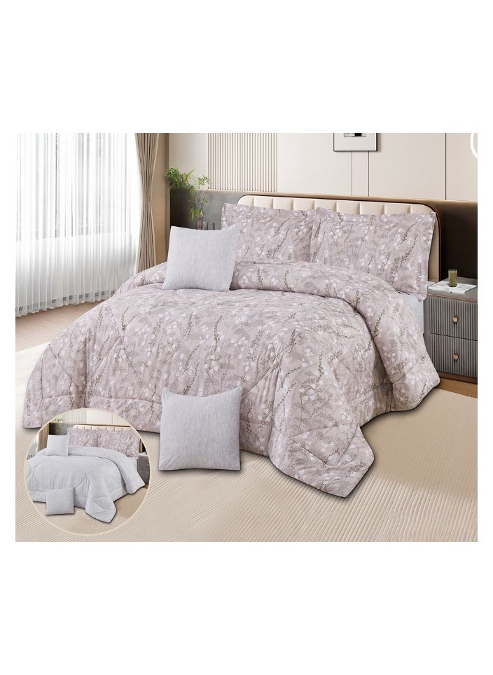 two-sided quilt set, two-sided mattress, consisting of 6 pieces, quilt with 6-piece filling, 100% microfiber, quilt size 230X250 cm