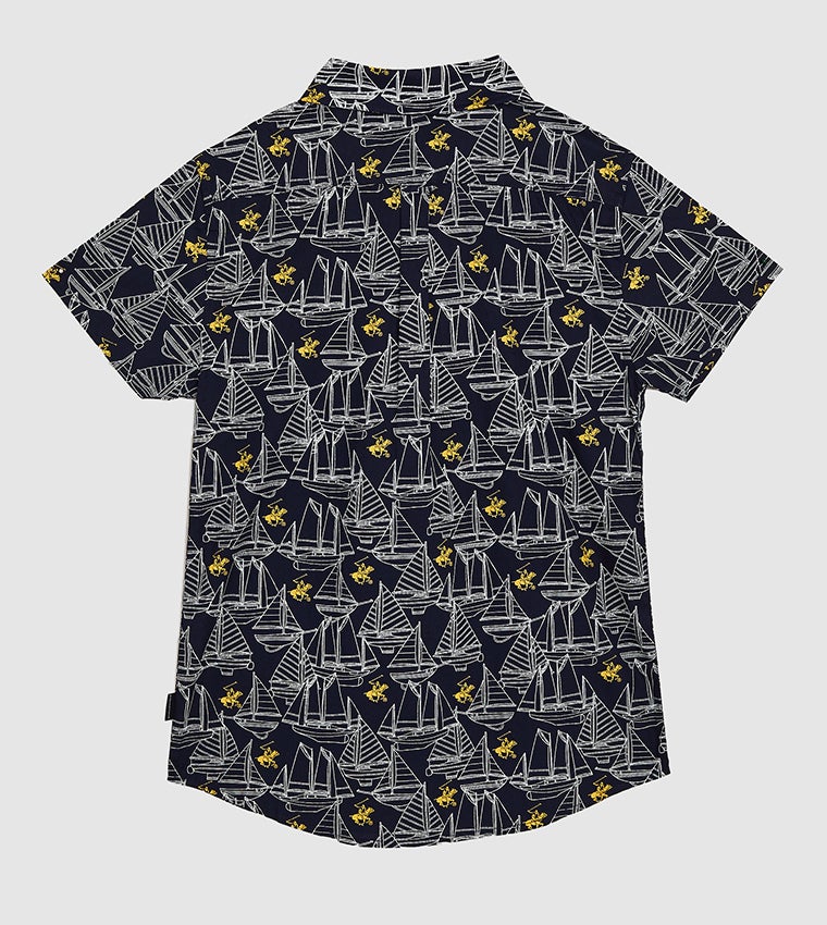 BEVERLY HILLS POLO CLUB Boy's Logo Printed Regular Fit Shirt - Image 2