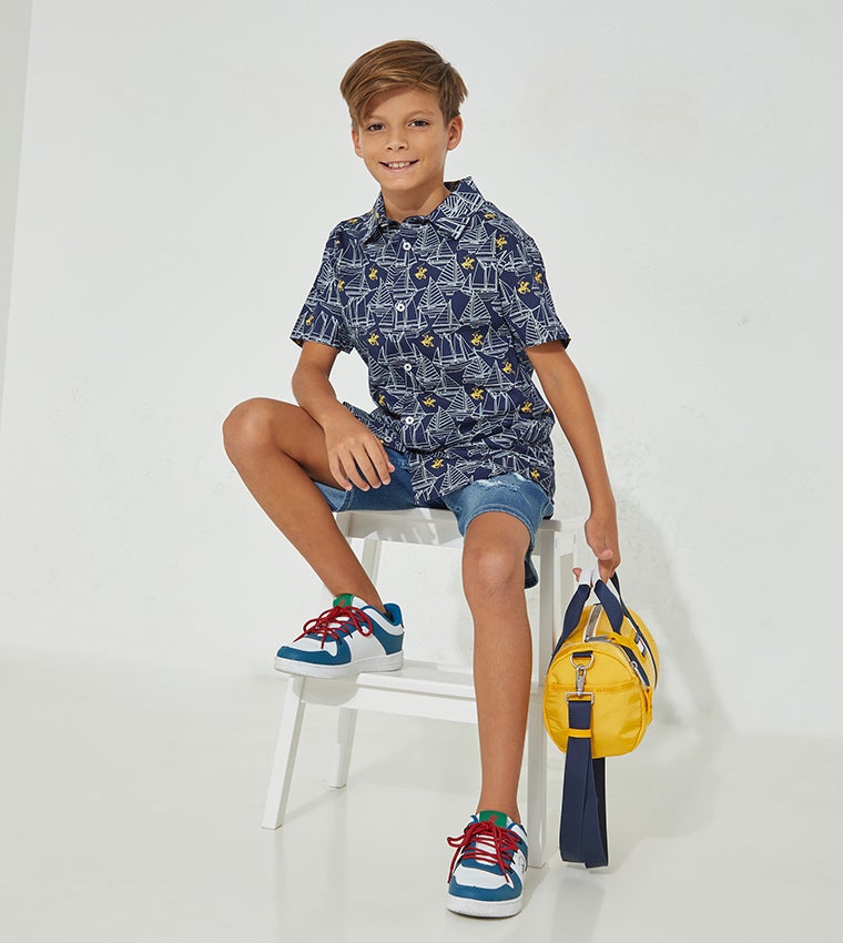 BEVERLY HILLS POLO CLUB Boy's Logo Printed Regular Fit Shirt - Image 4