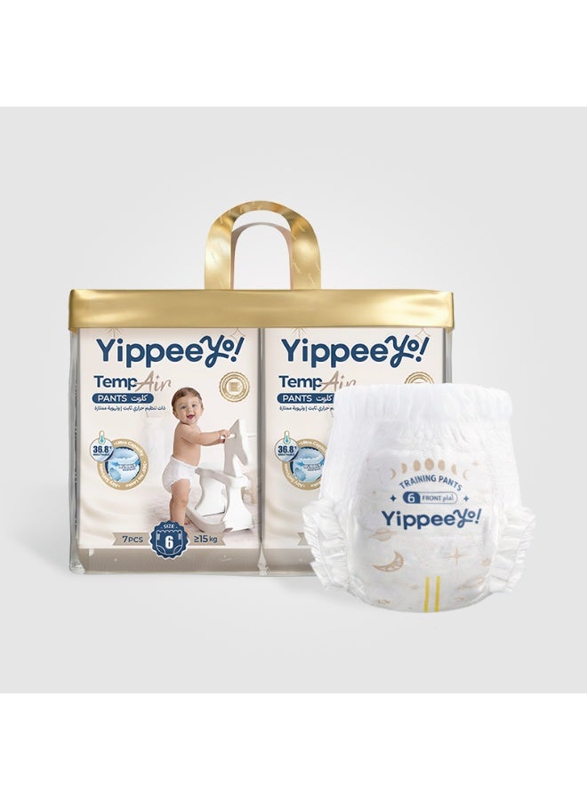 Yippeeyo TempAir Baby Pants | Size 6 for ≥15 kg | 4 packs x 7 diapers (28 ct Total) | Ultra-Soft & Breathable | 12-Hour Dryness | Individually Wrapped - Image 1