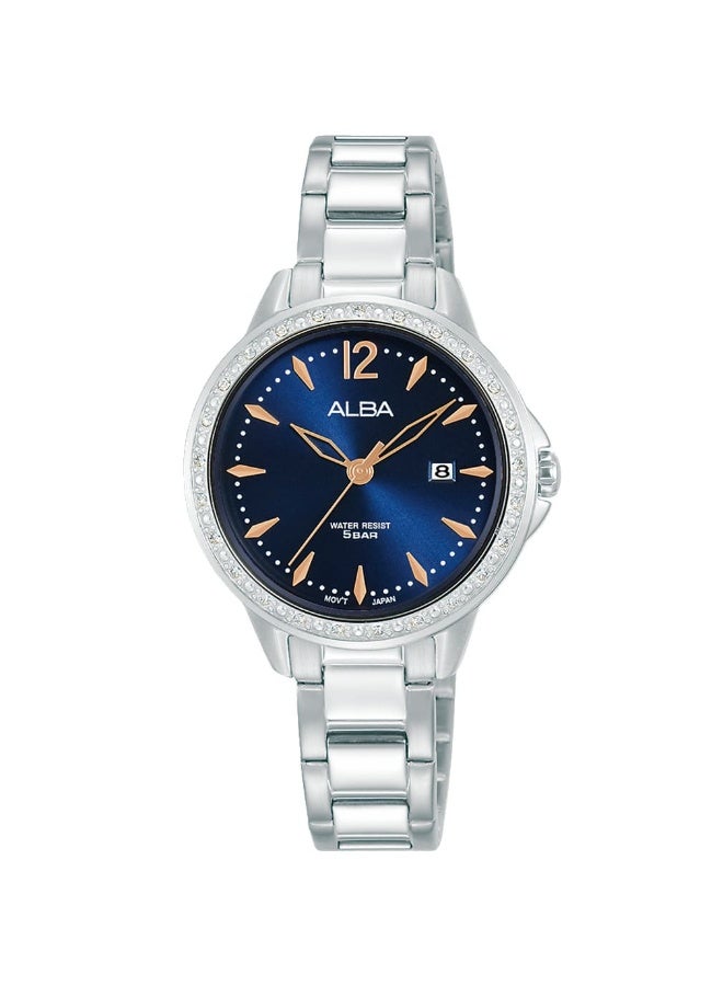 Alba Watch for Women, Quartz Movement, Analog Display, Silver Stainless Steel Strap-AH7AB9X - Image 1