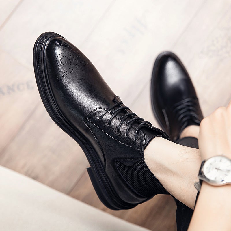 2024 Independent Station Men'S High-Top Cloth Carved Wind-Top Ankle Boots Leather Shoes - Image 2