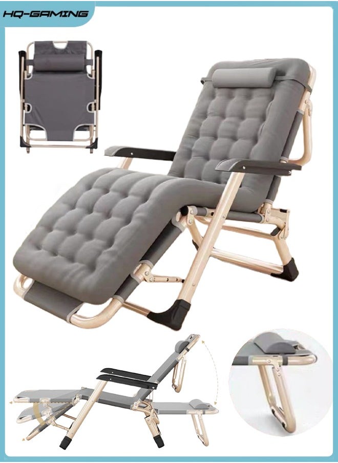 HQ-GAMING - Folding Recliner, Portable Folding Chair with Chair Cushion, Upholstered Comfortable Soft Recliner, Dorm Room Office Comfortable Rest, Padded Recliner Chair - Image 1
