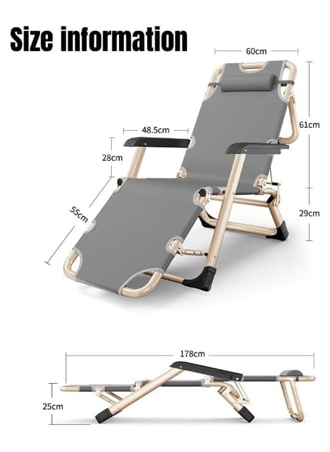 HQ-GAMING - Folding Recliner, Portable Folding Chair with Chair Cushion, Upholstered Comfortable Soft Recliner, Dorm Room Office Comfortable Rest, Padded Recliner Chair - Image 1