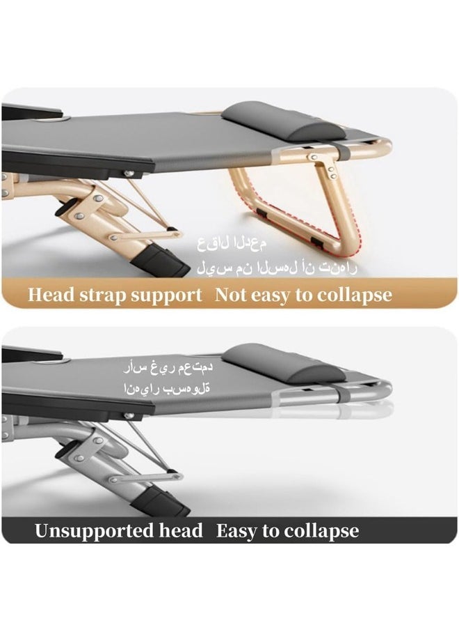 HQ-GAMING - Folding Recliner, Portable Folding Chair with Chair Cushion, Upholstered Comfortable Soft Recliner, Dorm Room Office Comfortable Rest, Padded Recliner Chair - Image 1