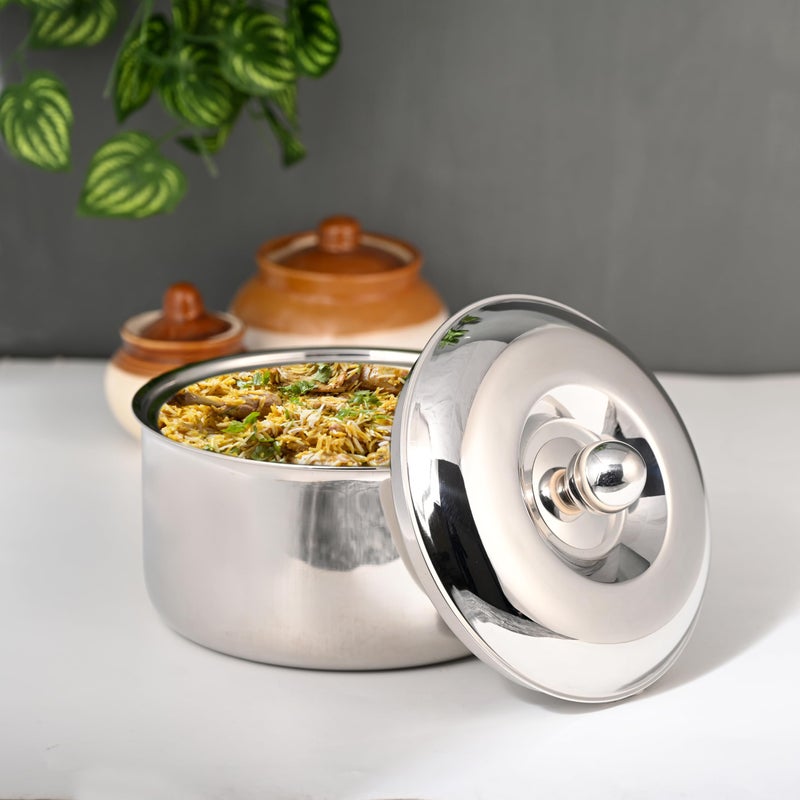 FNS Diva Stainless Steel Double Wall Insulated Designer Casserole with Lid Elegant Hot Pot Food Warmer, Self Locking Press Lid, Hot Food Upto 8 Hours (1500 ml) - Image 1