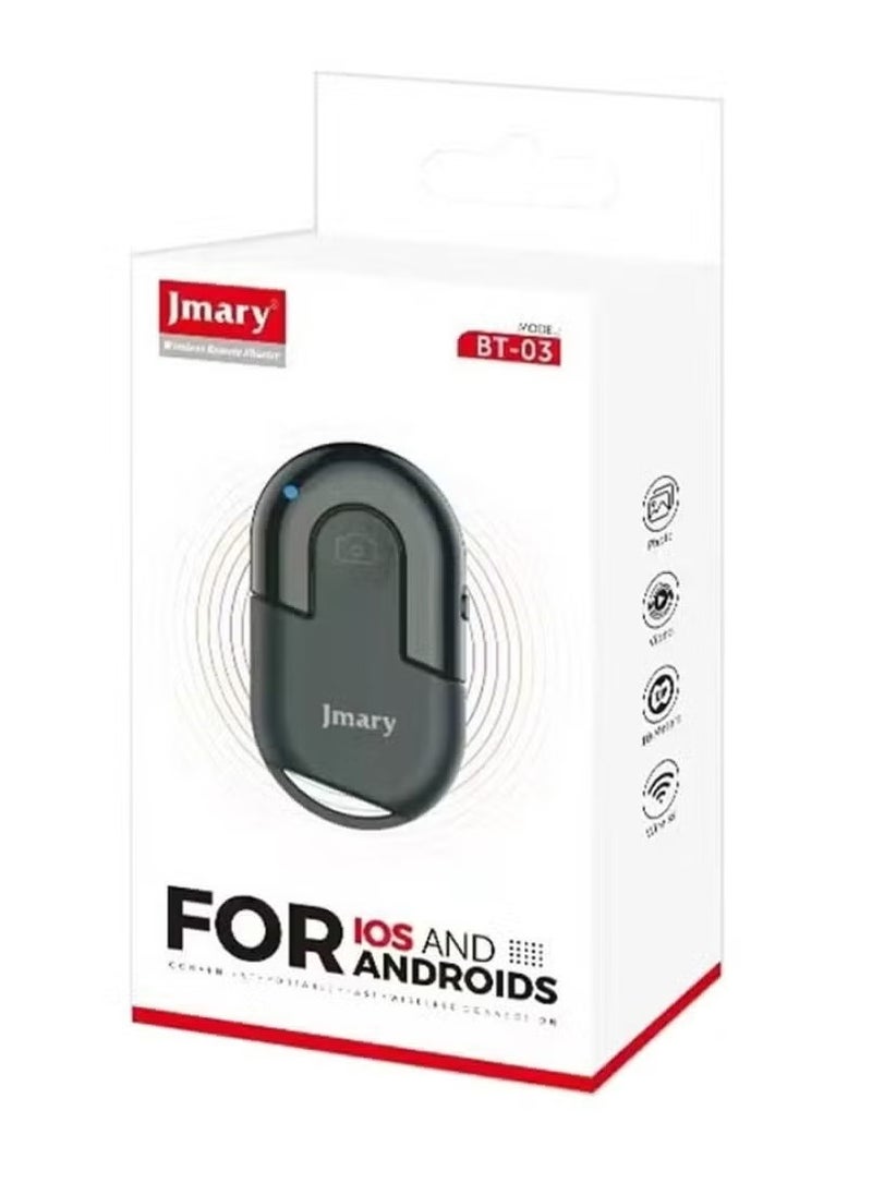 Jmary BT 03 Bluetooth Selfie Remote Shutter – Wireless Camera Controller for Smartphones with One-Click Photo & Video Capture, Compact and Lightweight Design, Universal Compatibility with iOS & Android – Ideal for Group Photos, Travel, and Vlogging  - Image 2