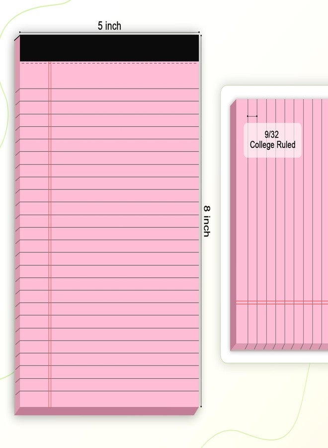 AILZFEI 12pcs Small Legal Pads 5x8 Colored Note Pads Paper College Ruled Notepad Clear Print Writing Pads 5 x 8 Legal Pads Perforated Narrow Ruled Pads of Paper (Multicolor) - Image 2