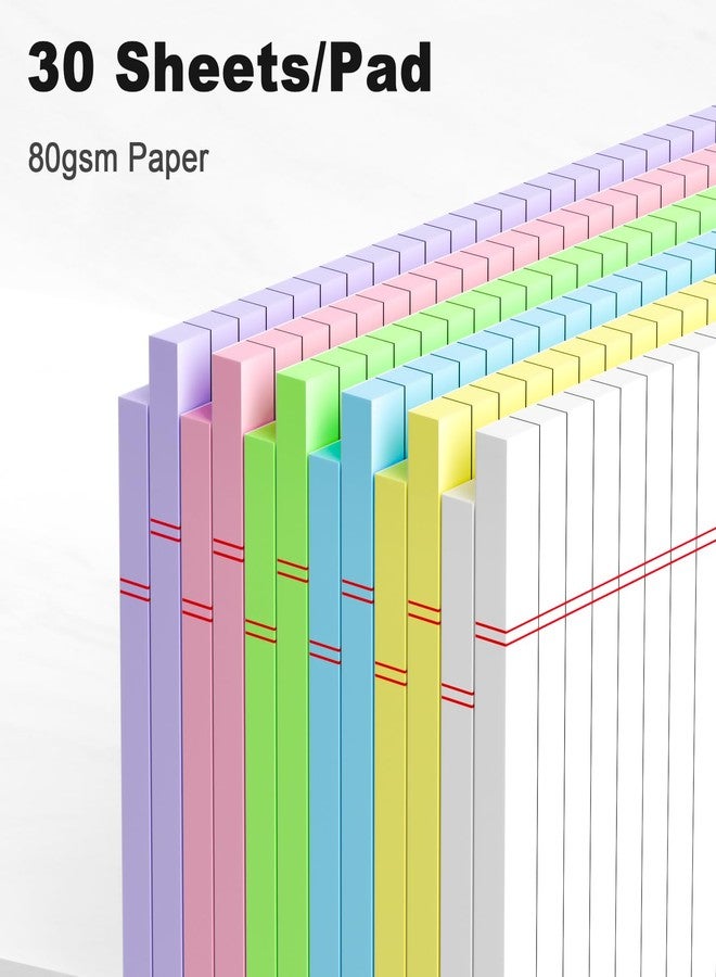 AILZFEI 12pcs Small Legal Pads 5x8 Colored Note Pads Paper College Ruled Notepad Clear Print Writing Pads 5 x 8 Legal Pads Perforated Narrow Ruled Pads of Paper (Multicolor) - Image 3