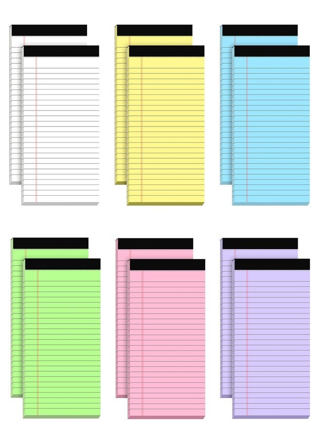 AILZFEI 12pcs Small Legal Pads 5x8 Colored Note Pads Paper College Ruled Notepad Clear Print Writing Pads 5 x 8 Legal Pads Perforated Narrow Ruled Pads of Paper (Multicolor) - Image 1