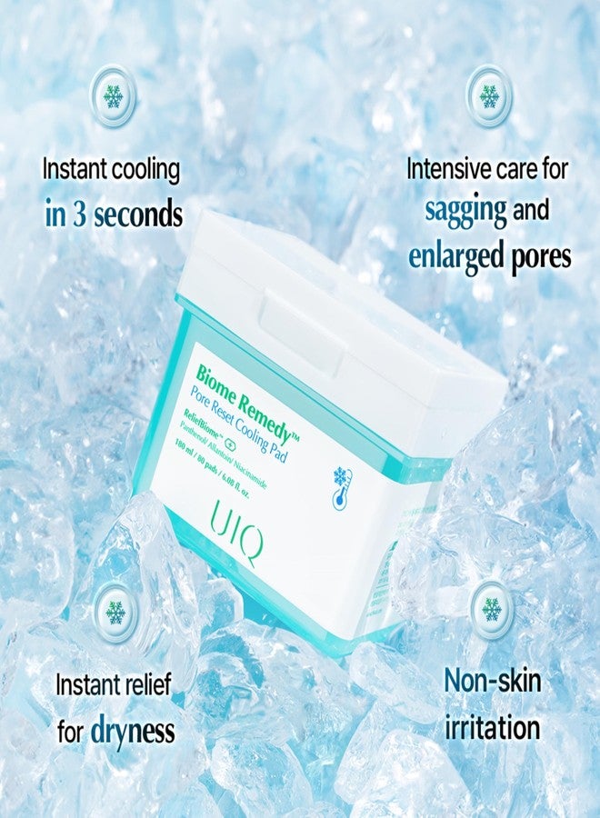 UIQ Biome Remedy Pore Reset Cooling Pad, 180 ml, 80 Pads, 6.08 fl oz, with Panthenol, Allantoin, Niacinamide - Image 2