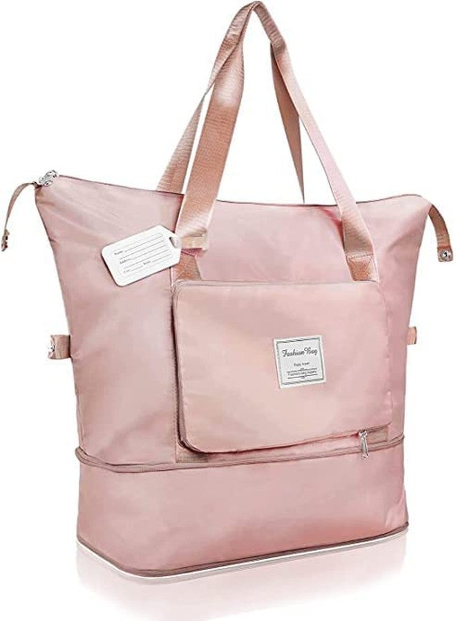 MYSELF Foldable Travel Duffel Bag, Large Capacity Folding Travel Bag, Travel Lightweight Waterproof Carry Luggage Bag (Peach) - Image 1